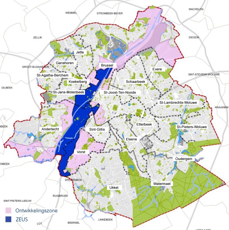 Ontwinkelingszones voor investeringen in Brussel