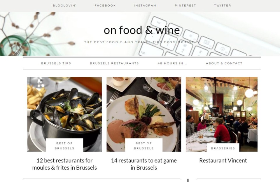 On food and wine blog homepage on-food-and-wine-blog