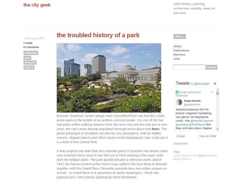 The City Geek blog homepage city-geek-blog