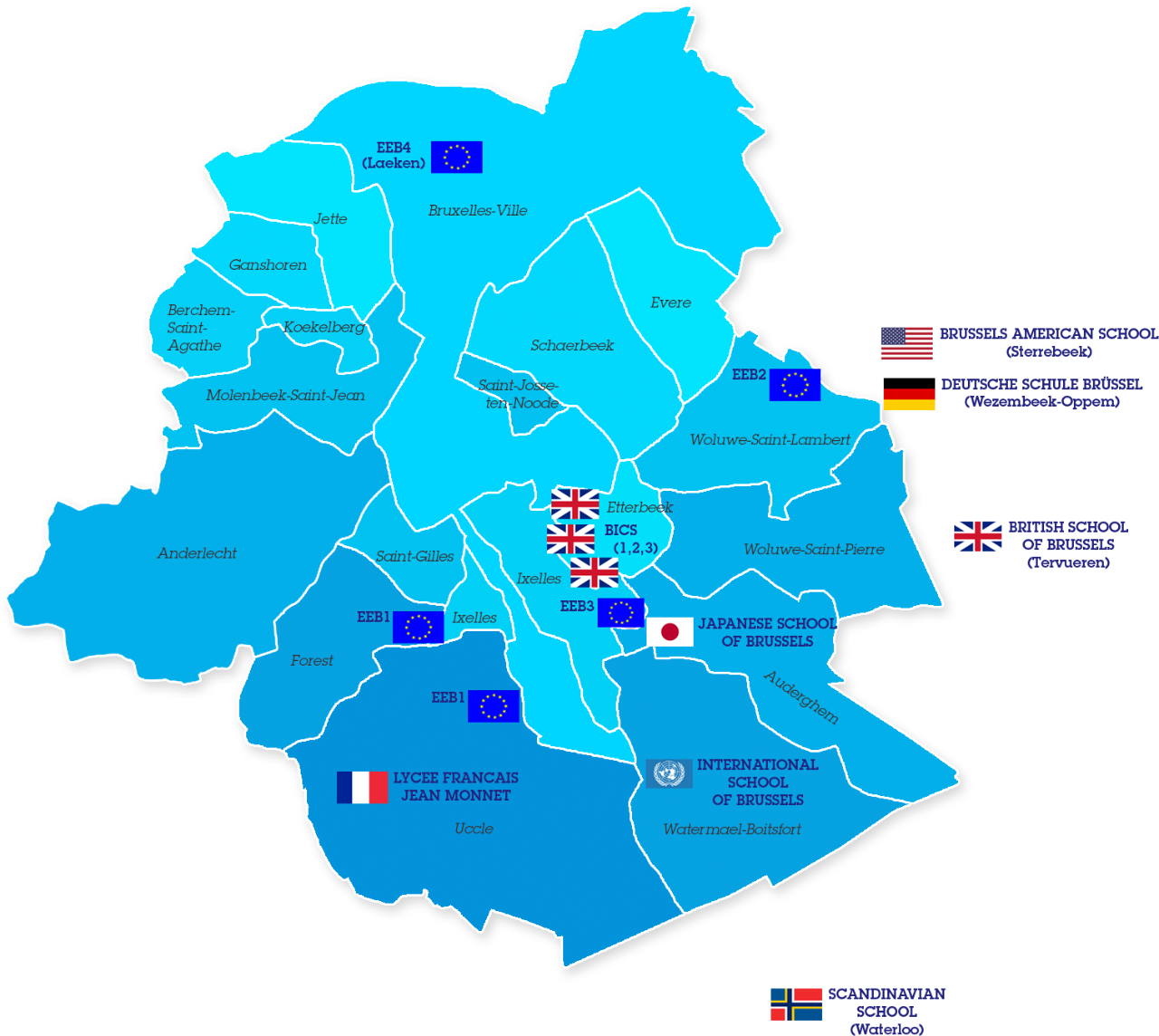 Carte des écoles internationales de Bruxelles ecoles-internationales-bruxelles