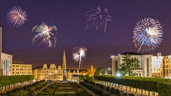 Feu d'artifice de nouvel an à Bruxelles Feu d'artifice au Mont des Arts Bruxelles
