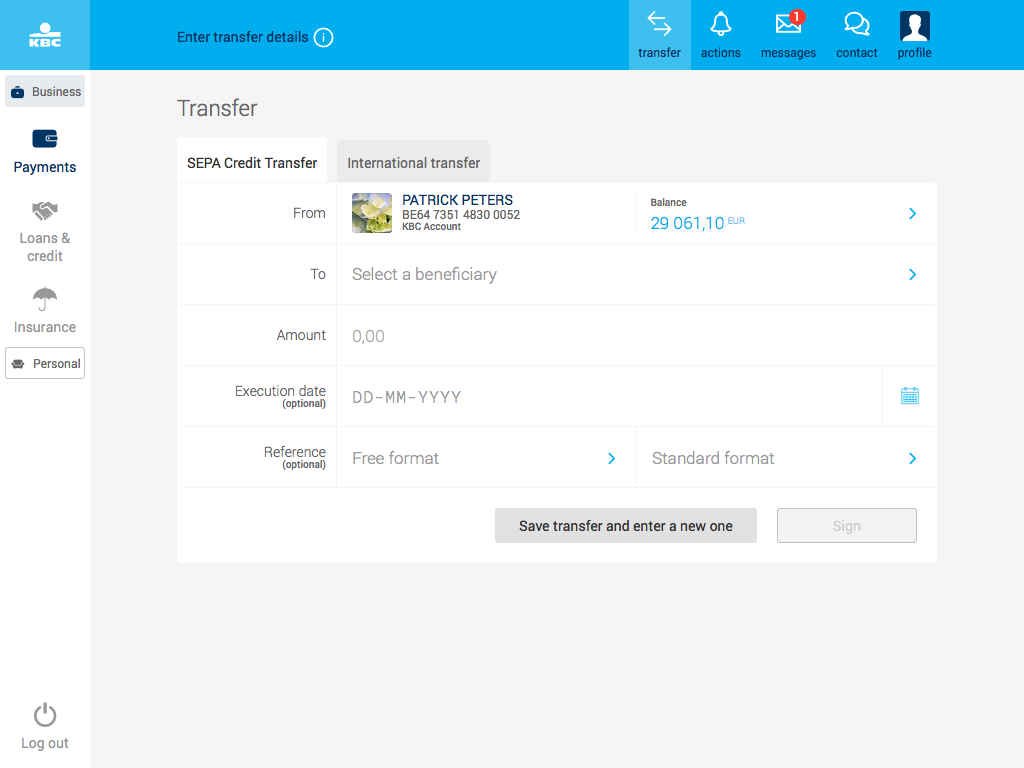 How To Make Payments In Kbc Brussels Touch Kbc Brussels Bank